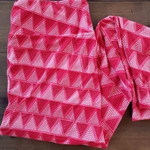 LuLaRoe TC xo tall and curvy leggings tall and curvy Pink Red Valentines